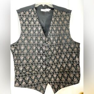 After Six Black and Silver Patterned Vest